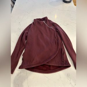 Athleta, sweatshirt, hoodless, reddish purple